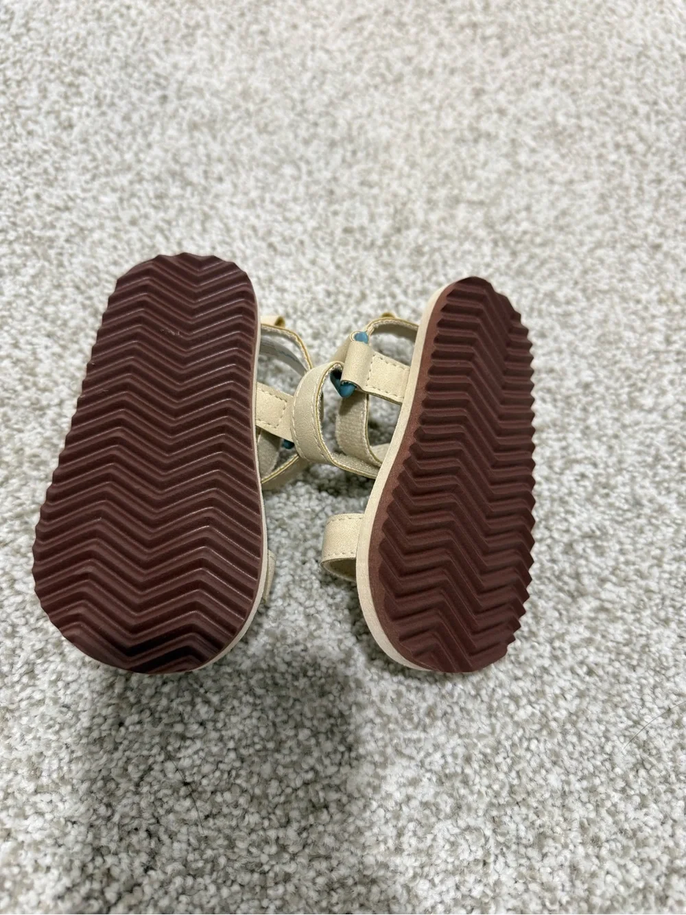 Carter's Tan Toddler Sandals with Teal Accents